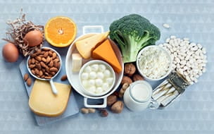 A variety of calcium rich foods