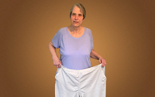 Jean displays her pre-bariatric surgery clothing