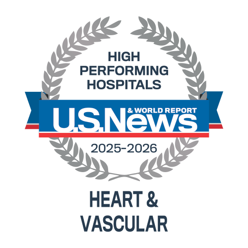 University Hospitals Cleveland Medical Center was rated High-Performing in Heart and Vascular 2025-2026 by U.S. News & World Report