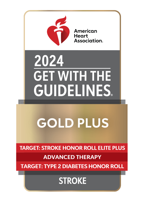 University Hospitals is recognized as Gold Plus by the American Heart Association with its Gold Plus with Target: Stroke Honor Roll Elite Plus with Advanced Therapy and Target Type 2 Diabetes Honor Roll designations