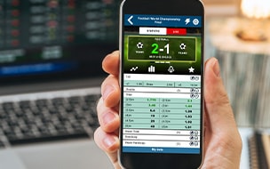 A phone screen displaying a sports betting app