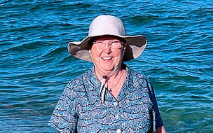 Susan Welch enjoys a day at the beach