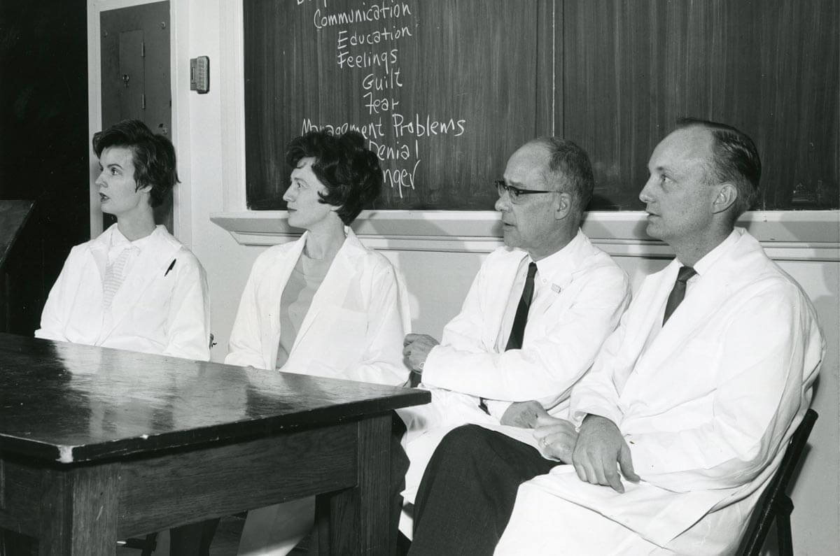 physicians answer questions from parents of diabetic children in 1966
