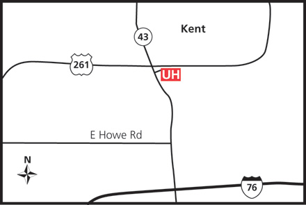 Map of UH Kent Health Center